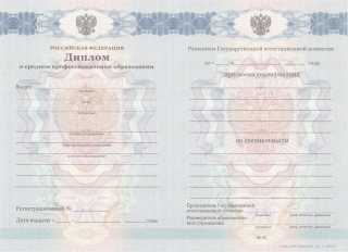 Диплом о среднем специальном образовании 2011, 2012, 2013 года